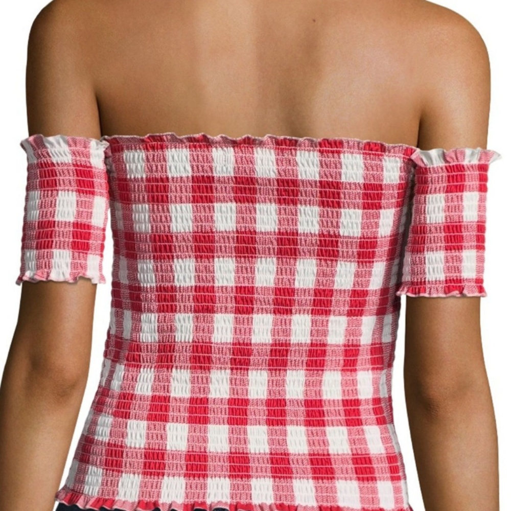 Cute Womens Straight Neck Plaid Blouse - Picture 2 of 7